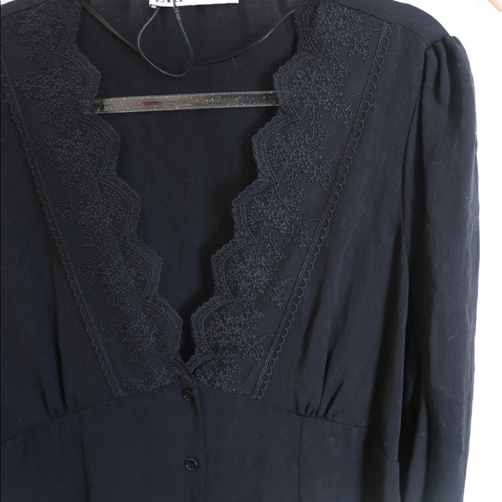 COPY - Zara black lace detail mini dress size XL